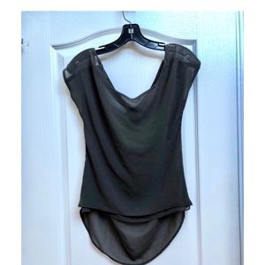 Haute Society Green Blouse with T-Strap open back